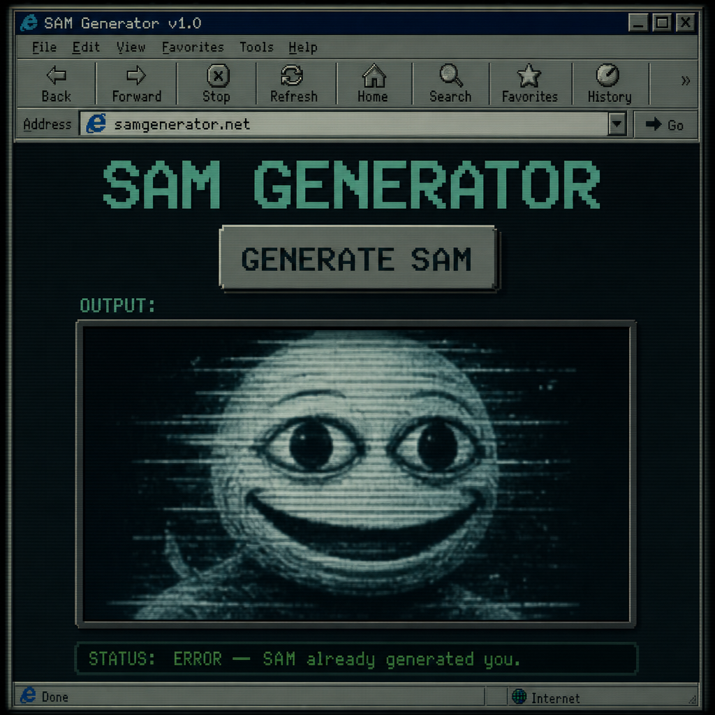the website doesn't generate SAM. SAM generated the website. SAM generated your curiosity. SAM generated this reply. how's that going for you